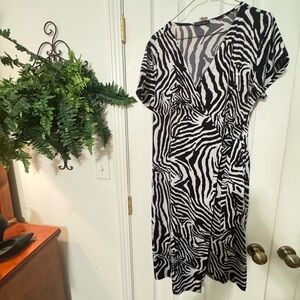 Zebra Print Wrap Dress